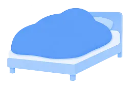 ベッドで眠っているイラスト